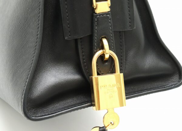 21850209 5 Prada Esplanade Tote Bag Handbag 2WAY Shoulder Bag Saffiano Leather Black