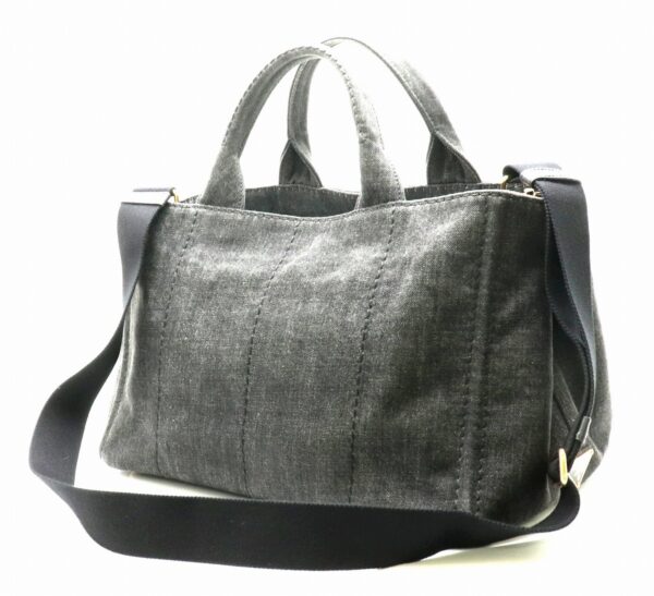 21850256 1 Prada Canapa Tote Bag Shoulder Bag 2WAY Denim Black