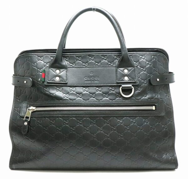 21850268 Gucci Guccisima Webloop Sherry Line Business Bag Black