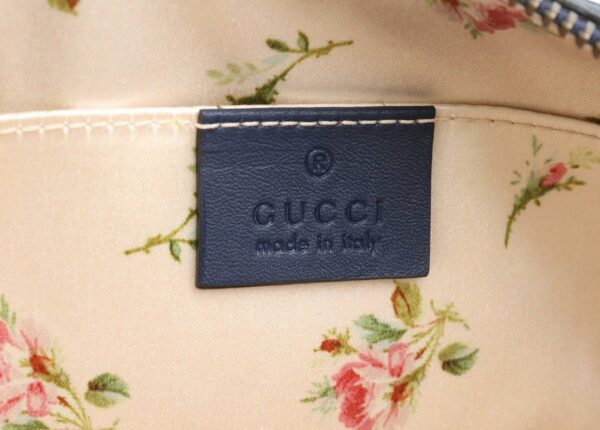 21860173 6 Gucci GG Marmont Denim Quilted Cosmetic Pouch Pearl Blue