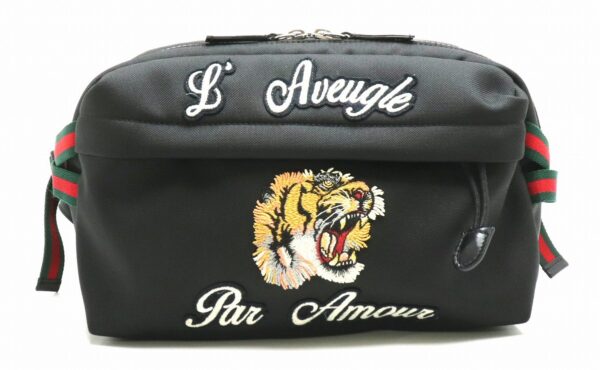 21860920 Gucci Techno Tiger Waist Belt Bag Black