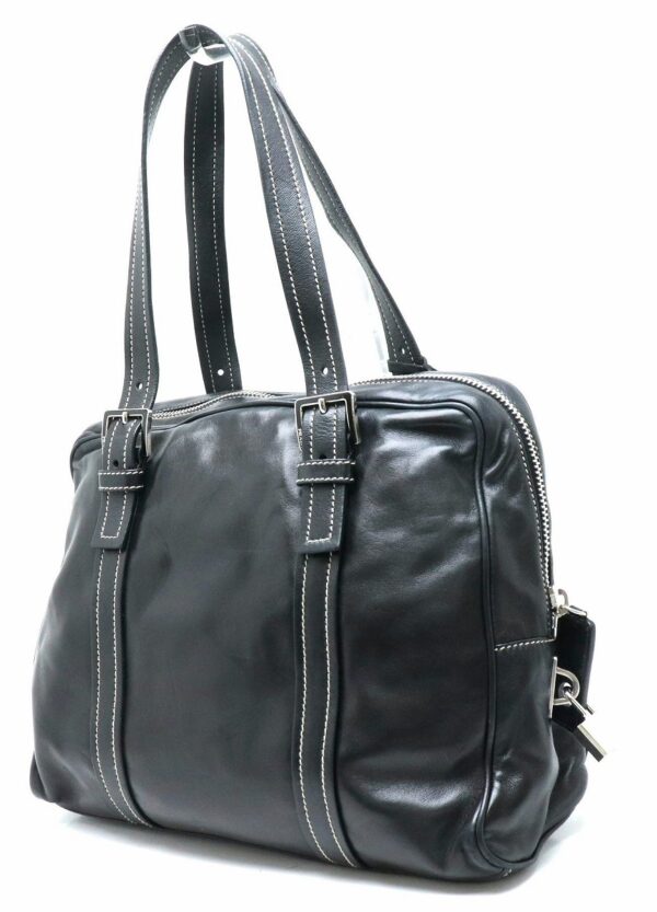 21870740 1 Prada Nappa Leather Tote Bag Shoulder Bag Briefcase Black