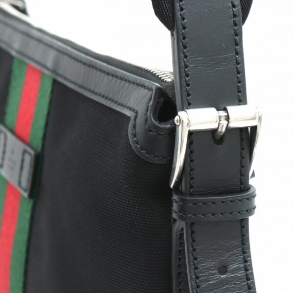 21870981 6 Gucci Sherry Line Techno Crossbody Bag Black Green Red