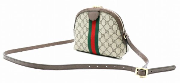 21871089 1 Gucci GG Supreme Ophidia Sherry Line Shoulder Bag Khaki Beige Brown Green Red