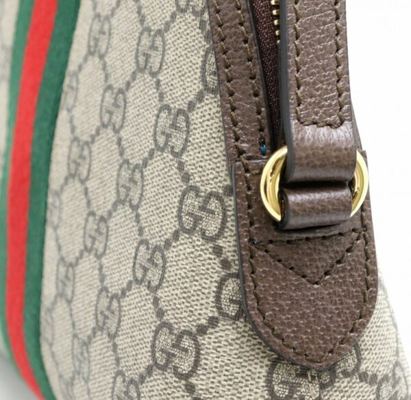 21871089 6 Gucci GG Supreme Ophidia Sherry Line Shoulder Bag Khaki Beige Brown Green Red