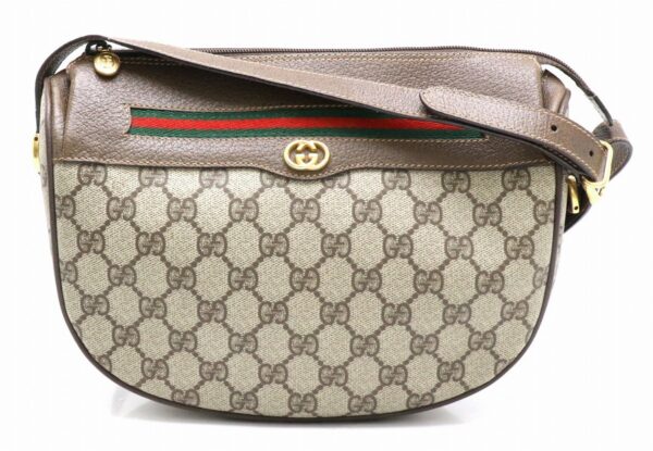 21871100 Gucci Gucci Sherry Line Crossbody Bag Khaki Beige Brown