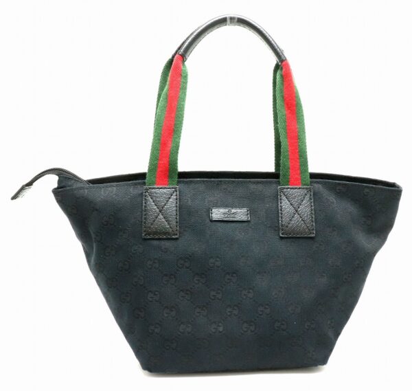 21880376 Gucci GG Sherry Line Tote Bag Leather Black