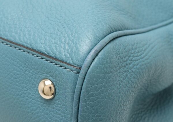 21880438 2 Gucci Bamboo Shopper 2way Leather Handbag Light Blue