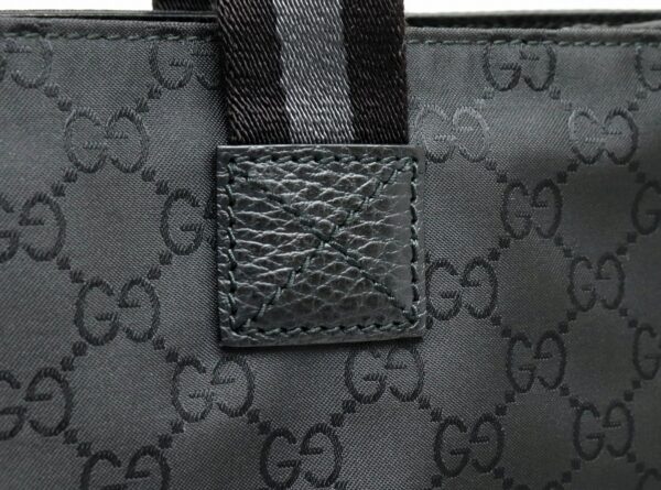 21881494 6 Gucci GG Nylon Leather Shoulder Tote Bag Black