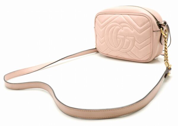 21881507 1 Gucci GG Marmont Quilted Leather Crossbody Chain Bag Pink Antique