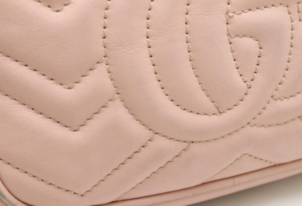 21881507 7 Gucci GG Marmont Quilted Leather Crossbody Chain Bag Pink Antique