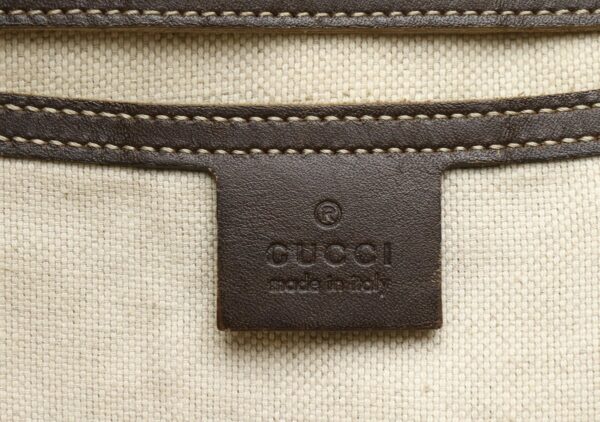 21890208 8 Gucci GG Supreme Business Briefcase Leather Khaki Beige Brown