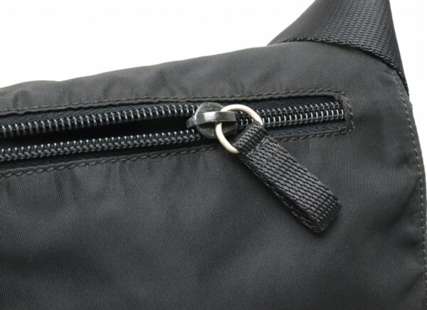 21890712 5 Prada Vela Shoulder Bag Diagonal Nylon Leather Nero Black