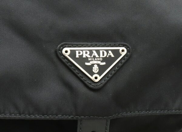 21890712 7 Prada Vela Shoulder Bag Diagonal Nylon Leather Nero Black