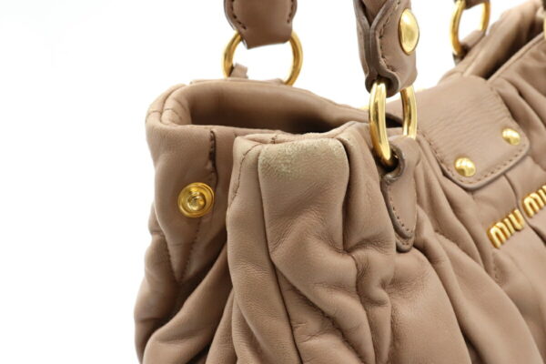 21891739 5 Miu Miu Shoulder Bag Leather Beige Brown