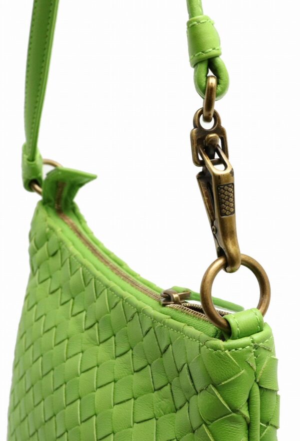 21901070 6 Bottega Veneta Intrecciato Pochette Shoulder Bag Lime Green