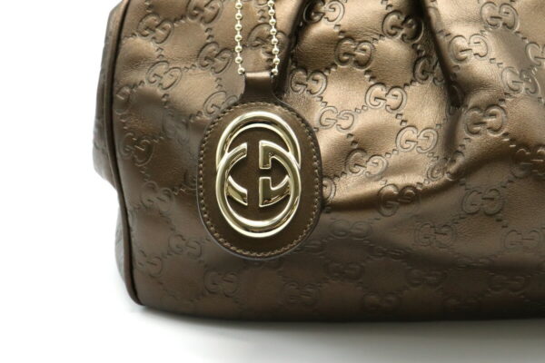 21910343 4 Gucci Sookie Guccisima Leather Handbag Brown Beige