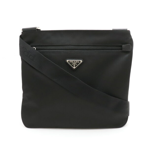 21920009 Prada Shoulder Bag Nylon Leather Black