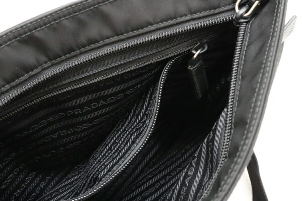 21920009 7 Prada Shoulder Bag Nylon Leather Black