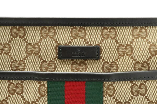 21921245 8 Gucci GG Webbing Sherry Shoulder Bag Khaki Beige Black