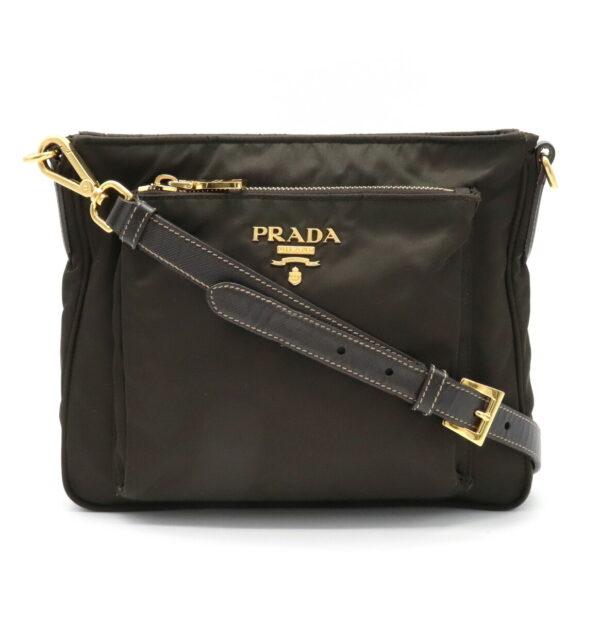 21921257 Prada Shoulder Bag Nylon Brown