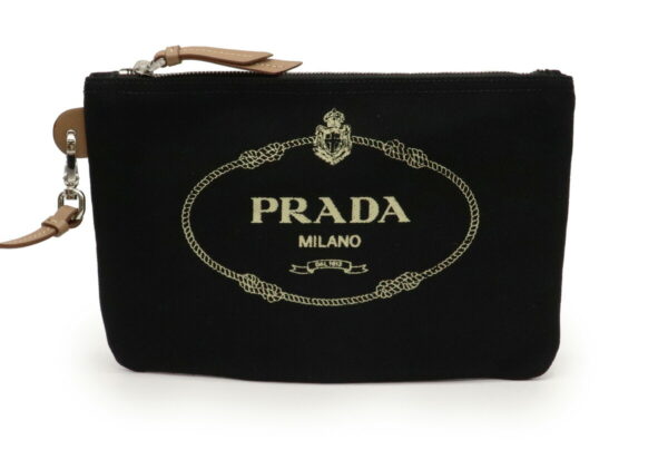 21930530 5 Prada Canapa Tote Bag 2WAY Shoulder Bag Canvas Nero Black