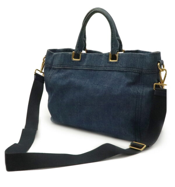 21940155 1 Prada Canapa Tote Bag Handbag 2WAY Shoulder Denim Avio