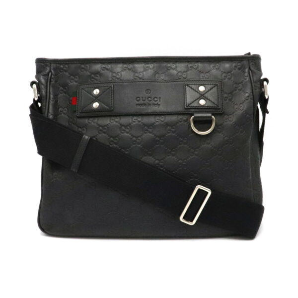 21940866 Gucci Guccisima Leather Crossbody Messenger Bag Black