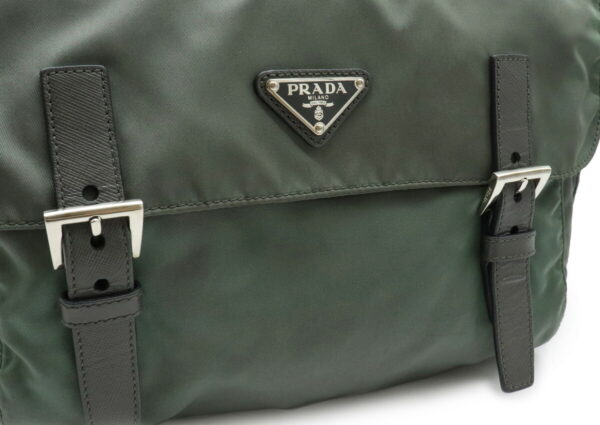 21980343 5 Prada Messenger Bag Nylon Leather Olive Green