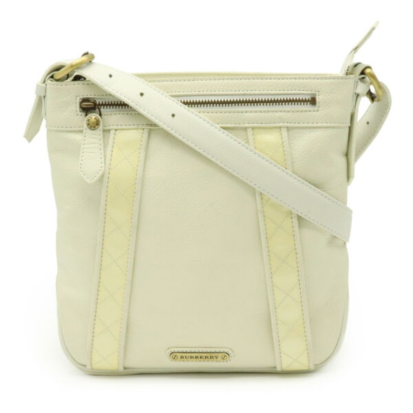 21990135 Burberry Nova Check Crossbody Bag Enamel Leather White