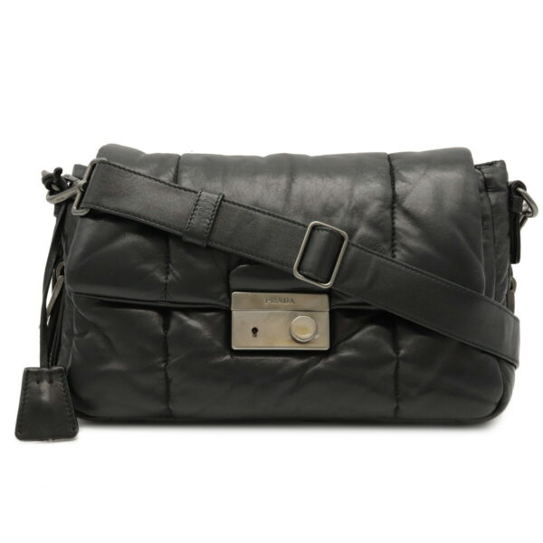 21990152 Prada Bomber Crossbody Bag Nappa Leather Black