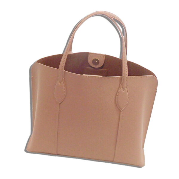 21fr056btq 004 Furla Vittoria M Leather Pink Beige Vittoria M Tote Bag