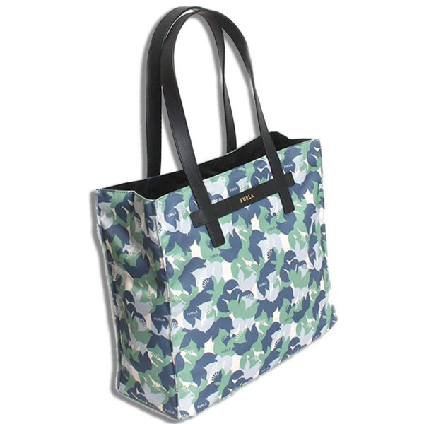 21fr066btq 002 Furla Digit Nylon Blue Flower Camo Eco Bag