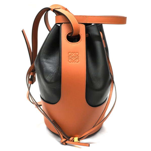 22 1500 2 Loewe Balloon Leather Shoulder Bag Black Brown