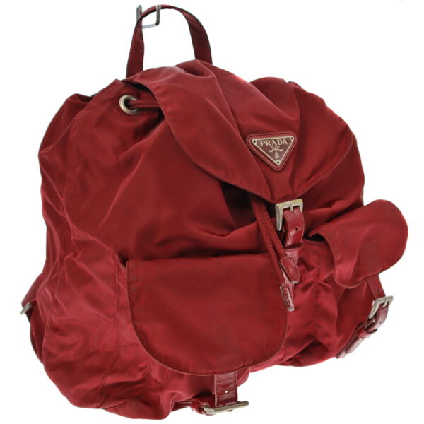 22 1792 1 Prada Backpack Rucksack Nylon Leather Red