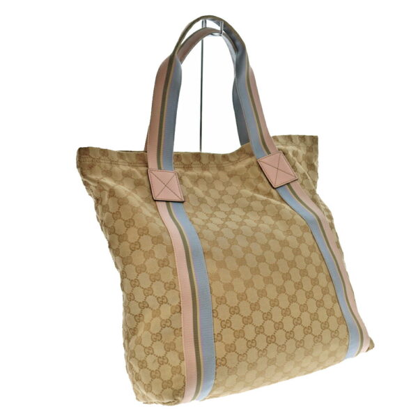 22 2222 2 Gucci Tote Bag GG Canvas Beige Pink Blue