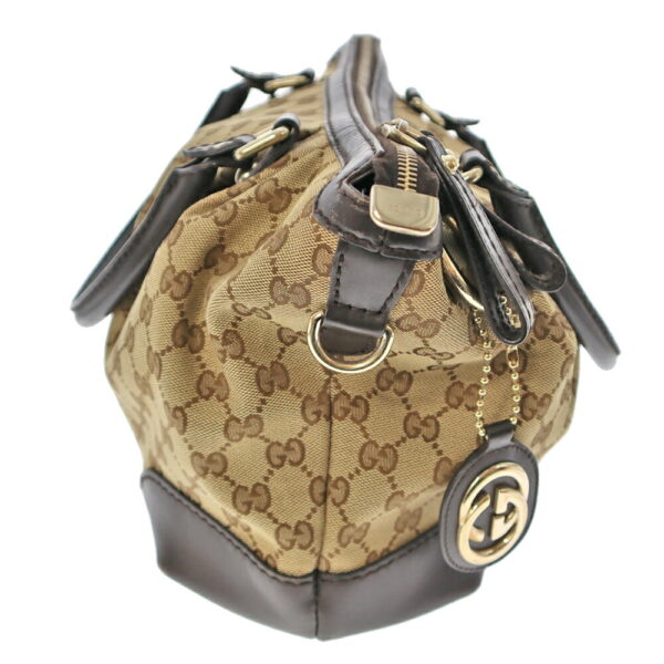 22 2252 3 Gucci 2WAY Bag GG Canvas Leather Beige Brown