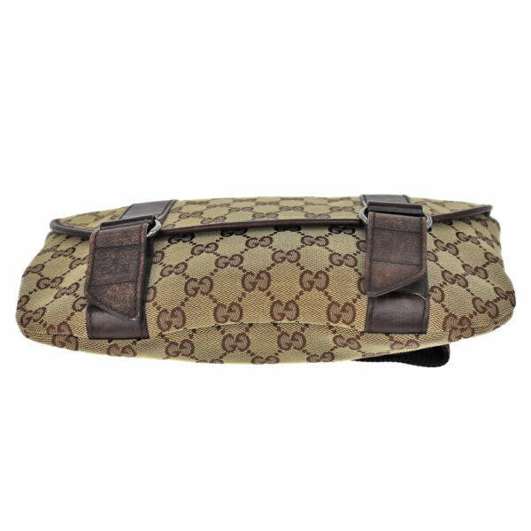 22 2368 4 Gucci Waist Bag GG Canvas Leather Beige Brown