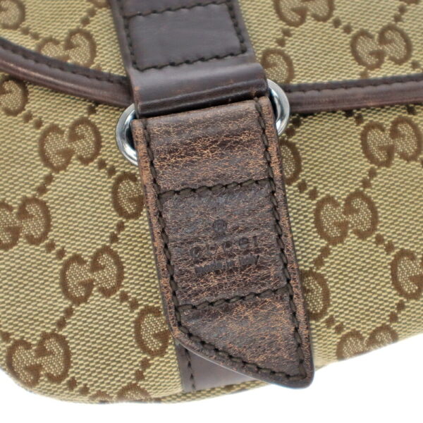 22 2368 5 Gucci Waist Bag GG Canvas Leather Beige Brown