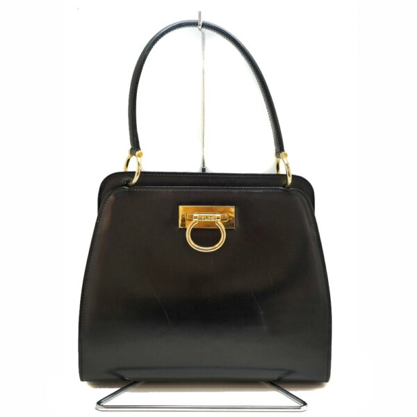 22 3044 Celine Leather Handbag Black