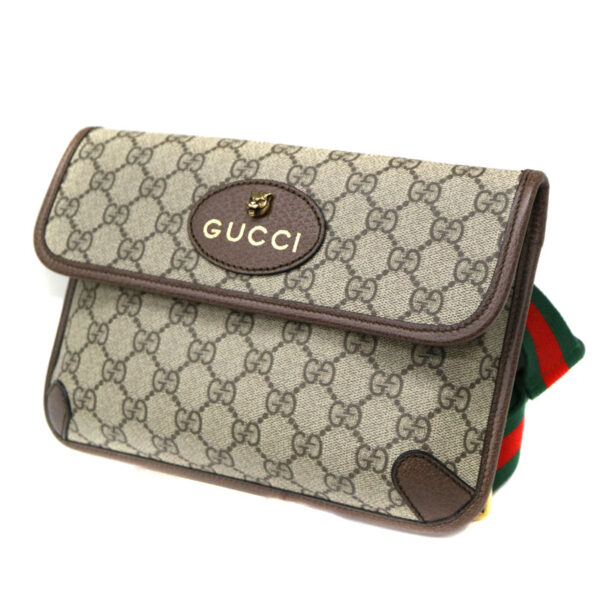 22 3151 1 Gucci GG Supreme Belt Bag Neo Canvas Leather Brown