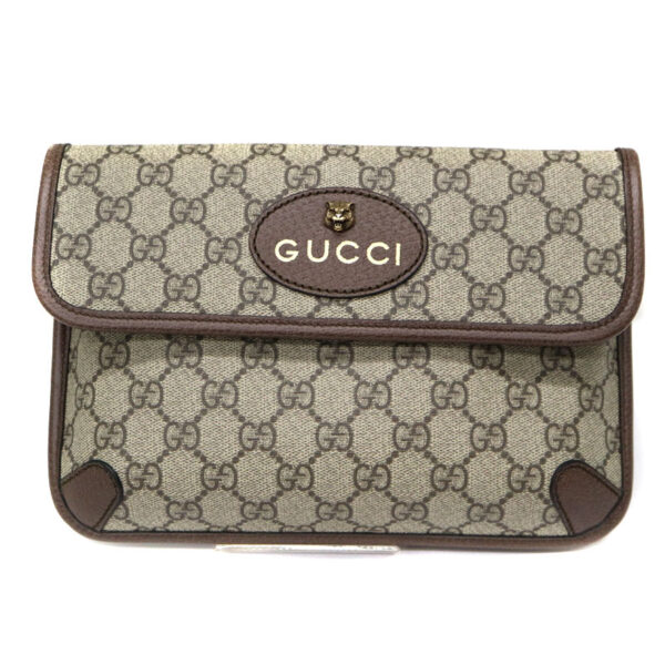 22 3151 2 Gucci GG Supreme Belt Bag Neo Canvas Leather Brown