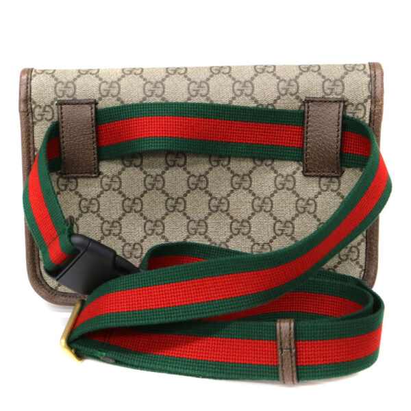 22 3151 3 Gucci GG Supreme Belt Bag Neo Canvas Leather Brown