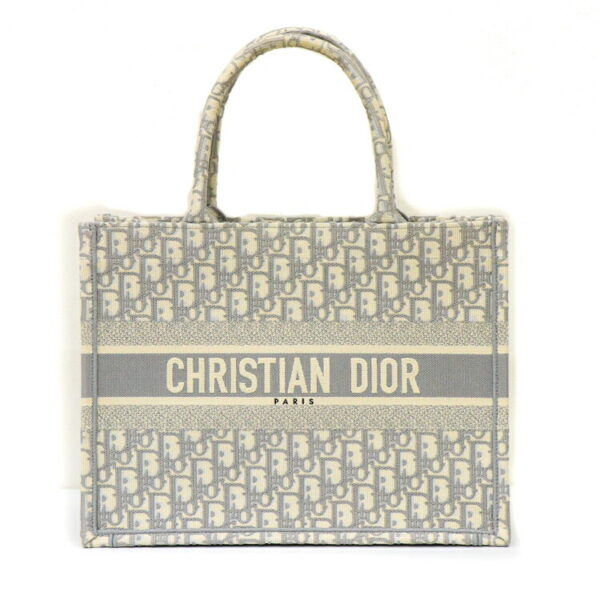 22 3209 02 Dior Oblique Book Tote Embroidery Gray