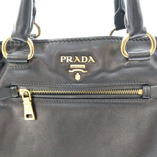 22 3616 10 Prada 2WAY Bag Leather Black Large