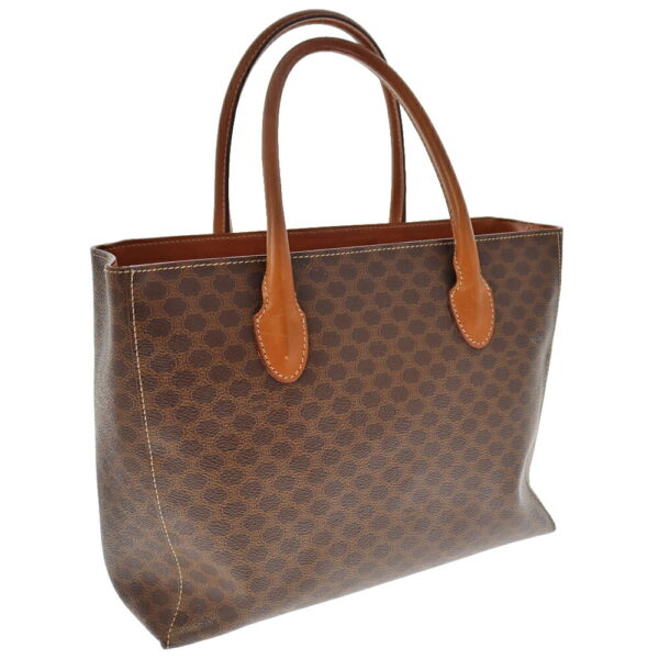 22 3624 2 Celine Macadam Leather Tote Bag Brown