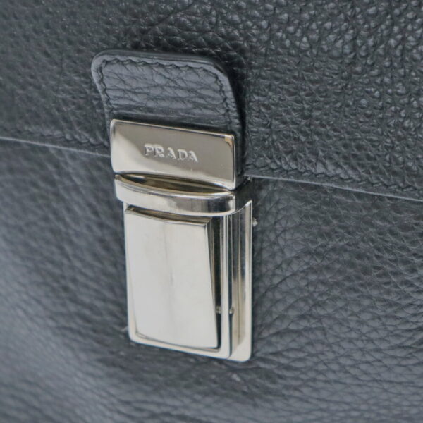 22 3905 6 Prada Shoulder Bag Leather Black Crossbody