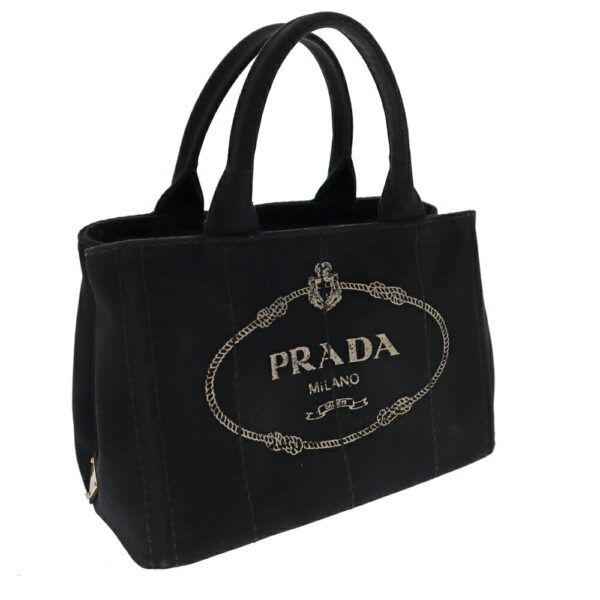 22 415 1 Prada Canapa Tote 2WAY Handheld Canvas Black