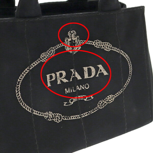 22 415 17 Prada Canapa Tote 2WAY Handheld Canvas Black