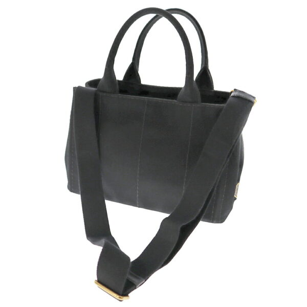 22 415 2 Prada Canapa Tote 2WAY Handheld Canvas Black